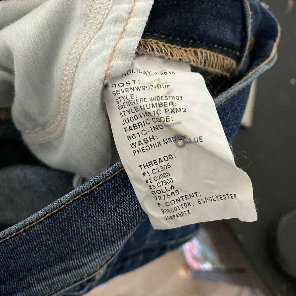 7 for all mankind gwenevere mid rise distressed skinny jeans dark phoenix 26 - Picture 8 of 8